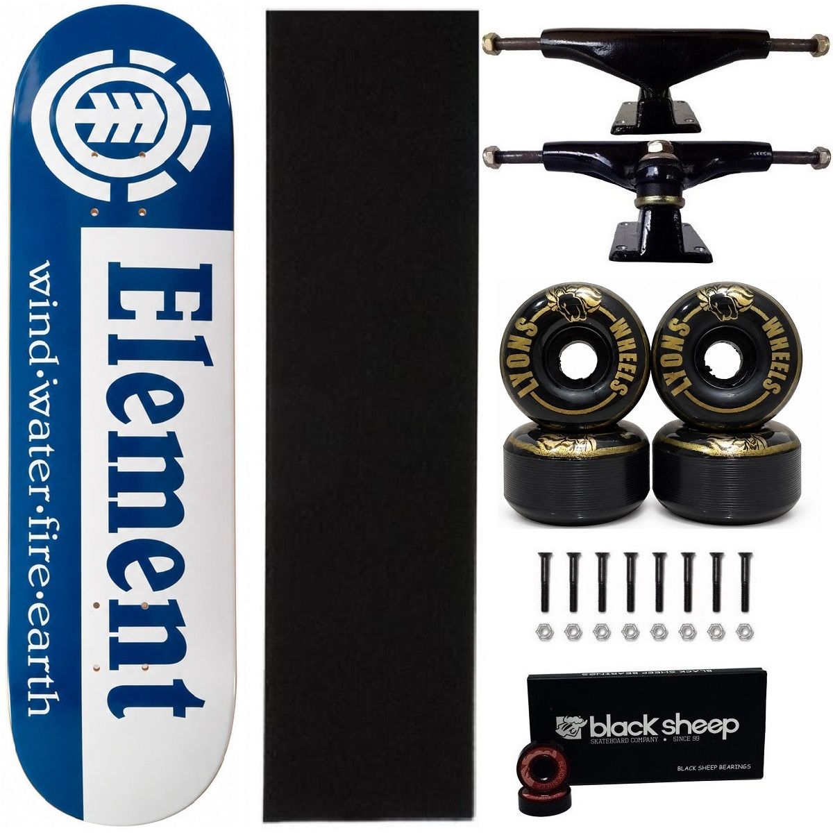 Skate Element Profissional Montado 8.0 Roda Lyons 55 Abec 15 Cor